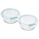 クラルテ 耐熱ガラス製 保存容器 丸型ミニ 2点セット ヒロショウ