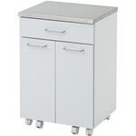 隠せる ゴミ箱 フタ付き 2分別 14L キッチンカウンター ステンレス天板 キャスター付き YAMAZEN(山善)