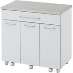 隠せる ゴミ箱 フタ付き 3分別 14L キッチンカウンター ステンレス天板 キャスター付き YAMAZEN(山善)