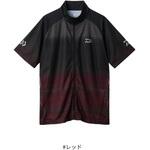 DE-7426 ハーフスリーブ ドライシャツ フルジップ #レッド DAIWA(ダイワ)[船舶用品・漁業資材]