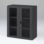 HTM-109HVGN-T1 シンラインキャビネット ガラス両開き扉型(上段用) ＜配送時組立サービス付＞ イトーキ