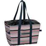 たくさん入る肩かけできる保冷買い物かごバッグ ボーダー ヒロショウ