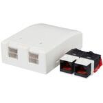 Cat.6A モジュラージャック付き 露出型情報アウトレット ローゼットボックス 深型 2個口 キット品 日本製線