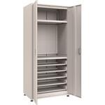 M3型ユニット保管庫(パンチングパネル・引出スライド棚付、高さ2100mm) TRUSCO