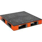 【まとめ買い】プラスチックパレット 片面四方差し・サイドカラータイプ TRUSCO