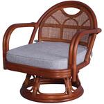 籐回転椅子ミドル(組立式) AIS (エイ・アイ・エス)