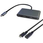 HDMI3出力分配器 USB Type-C to HDMI  USB2.0/PD60W Hub機能付き Vodaview