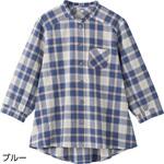 822130 7分袖斜め釦ホールブラウス ケアファッション