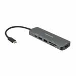 USB3.1 Gen1 ドッキングステーション 6in1 シルバー グリーンハウス