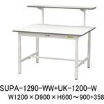 軽量作業台/耐荷重150kg_高さ調整式_架台付_ワークテーブル150シリーズ_低圧メラミン天板 山金工業