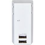 UA-222SL 耐雷USBタップ 雷ガード付き 急速充電 2個口 2ポート 2.4A コードなし ELPA