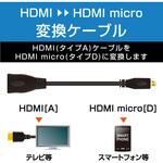 AD-HDADBK HDMI変換アダプタ microHDMI-HDMI 3重シールドケーブル ブラック エレコム