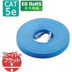 LANケーブル Cat5E準拠 フラットケーブル 厚さ約1.2mm 薄型 ブルー エレコム