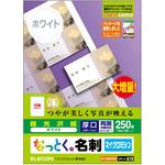 名刺用紙 両面 厚手 光沢 (裏面 マット) インクジェット用 マイクロミシン A4サイズ ホワイト エレコム