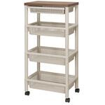 ウッドテーブルワゴンWTW-4HS グレイッシュベージュ(GRB) 不動技研