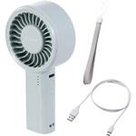 ハンディファン 携帯扇風機 コンパクト 大風量 5段階風量 USB Type-C充電 自動安全OFF ハンドストラップ付 エレコム