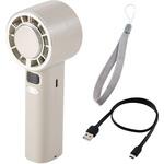 ハンディファン 携帯扇風機 冷却プレート付き ペルチェ ナトリウムイオン電池 10段階風量 数字表示 エレコム