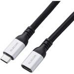 USB?C 延長ケーブル USB-Cプラグ-USB-Cポート 10Gbps USB3.2(Gen2) PD100W 映像出力 ナイロンメッシュ エレコム