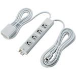 電源タップ 3P 4個口 手元スイッチ付 抜け止め 固定用フック穴付き 熱に強い二重構造 工事用 RoHS OAタップ 3P→2P変換アダプタ付 エレコム