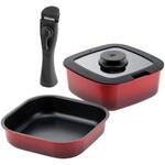 クッカルIH対応着脱ハンドル角型パン4点セット20CM カクセー