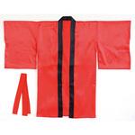 ソフトサテン ロングハッピ袖付 赤 (ハチマキ付) アーテック[学校教材・教育玩具]