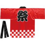 サテンハッピ 祭 市松柄  L アーテック[学校教材・教育玩具]