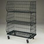 高機能型ジャンブルバスケット(直径10cmキャスター付き) 幅86.4cm ブラック ストア・エキスプレス