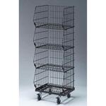 高機能型ジャンブルバスケット(直径10cmキャスター付き) 幅54.4cm ブラック ストア・エキスプレス