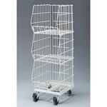 高機能型ジャンブルバスケット(直径10cmキャスター付き) 幅38.4cm ホワイト ストア・エキスプレス