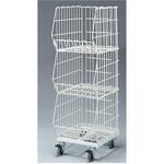 高機能型ジャンブルバスケット(直径7.5cmキャスター付き) 幅38.4cm ホワイト ストア・エキスプレス