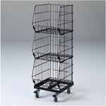 高機能型ジャンブルバスケット(直径7.5cmキャスター付き) 幅38.4cm ブラック ストア・エキスプレス