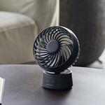 ラウンドミニデスクファン 首振り機能付 ダークグレー ライフオンプロダクツ