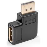 DisplayPort 1.4 オス/メス 変換アダプタ、直角左向き LINDY
