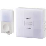 ワイヤレスチャイムセット 押しボタン送信機 光フラッシュAC電源受信機 オーム電機