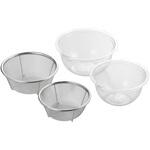 ニューキッチンベーシック クリアなボウル&ザル4pcs ヨシカワ