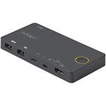 2ポートKVMスイッチ/USB-A + HDMI & USB-Cスイッチャー/4K60Hz HDMI2.0シングルモニタ対応/デスクトップ&ノートPC切替器/USBバスパワー/Thunderbolt 3互換 StarTech.com