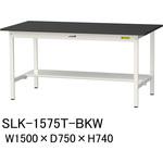 実験用軽量作業台/固定式_高耐薬品ケミテクト天板_半面棚付き_ワークテーブルLABシリーズ_実験用ラボテーブル 山金工業