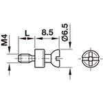 263.21.817 ラフィックス連結ボルト S20 M4ネジ付 ハーフェレ