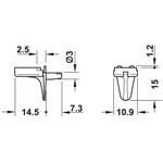 282.25.733 棚ダボ 木製またはガラス棚用 差し込み 下穴Φ3mm ハーフェレ