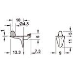 棚ダボ 木製棚用 差し込み 下穴Φ5mm 用 亜鉛合金 ハーフェレ