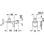 棚ダボ 木製棚用 差し込み 下穴Φ5mm 用 亜鉛合金 ハーフェレ