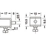 棚ダボ ガラス棚用 差し込み 下穴Φ5mm 安全固定ネジ付 ハーフェレ