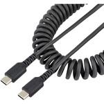 高耐久USB-C ケーブル/コイル(伸縮)型/アラミド繊維補強/オス-オス/USB 2.0 Type-C ケーブル/タイプC 充電 カールコード StarTech.com