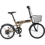 防災サイクル 20型 6段変速付き折りたたみ自転車 ノンパンク仕様 2026モデル【前カゴ取付済み簡易組立品】 Jeep(ジープ)