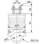 3KV(600V)屋内支持がいし 丸線支持用 協進電機