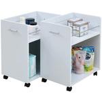 収納ラック 2段 キャスター付き  (38.5×58.5) 3色展開(NA DB WH) 2個セット Ideal Rack