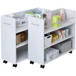収納ラック 3段 キャスター付き  (26.5×78.5) 3色展開(NA DB WH) 2個セット Ideal Rack