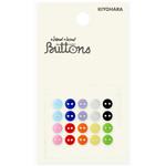 NWN4168 カラフルアソートボタン 2つ穴 レンズ型 ナウナウボタン(清原)