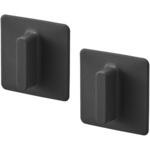 シリコーン吸着ガラス戸取っ手 タワー 2個組 ブラック 山崎実業