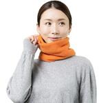 [TOLYO LM]【カシミヤ100%】全8色 男女兼用 マフラー 2WAY ネックウォーマー&ビーニー スヌード ワッチ 襟巻き 帽子 両用 薄手 柔らかい 防寒 レディース メンズ (タンジェリンオレンジ) ランテル・メディエール